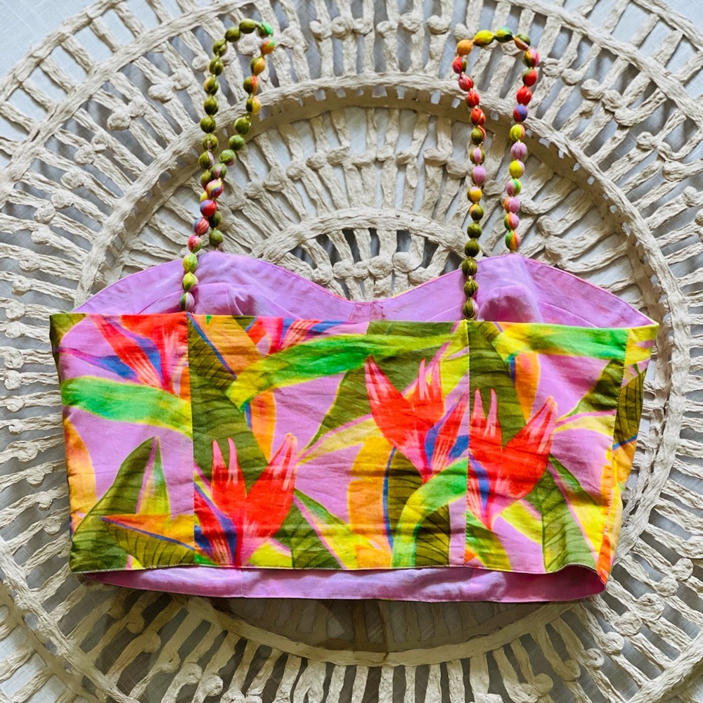 FARM Rio Multicolor Tropical Crop Top - Picture 3 of 8